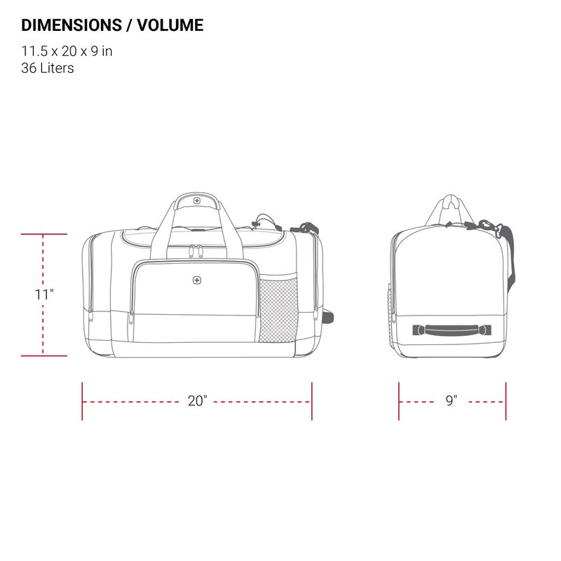 SwissGear Apex Duffle Bag for Travel and Gym with Bungee-Cord System - Image 4